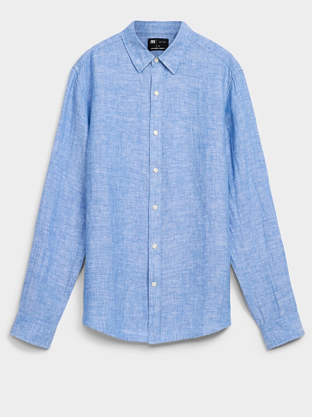 2/49$ Simons Le 31 100% European linen long-sleeve shirt size Large - Light blue